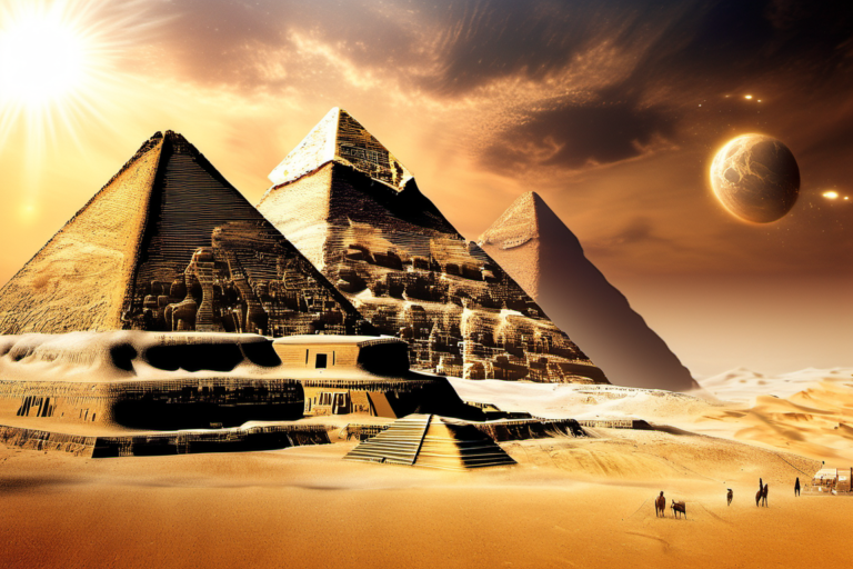 Read more about the article Pyramids of Giza: Their Spiritual Significance, the theories of how they were built and a “Fictional” story about The Soul Stone